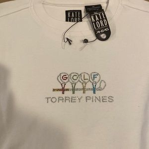Kate Lord Torrey Pines golf logo long sleeve white tee